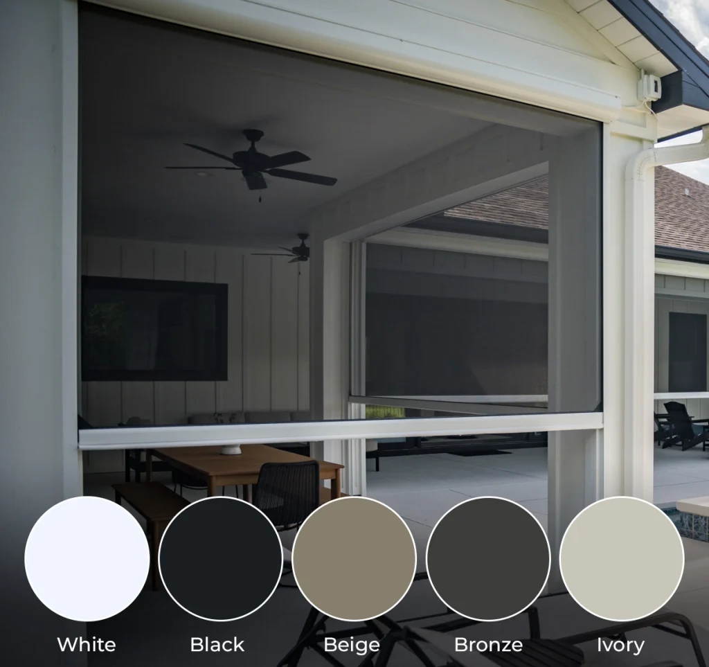 motorized screen with colors